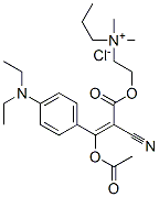 3-(acetoxy)propyl[2-[[2-cyano-3-[4-(diethylamino)phenyl]-1-oxoallyl]oxy]ethyl]dimethylammonium chloride 结构式