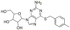 2-[2-amino-6-[(4-methylphenyl)methylsulfanyl]purin-9-yl]-5-(hydroxymet hyl)oxolane-3,4-diol 结构式