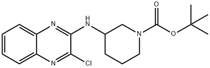 3-[(3-氯-2-喹喔啉基)氨基]-1-哌啶甲酸叔丁酯 结构式