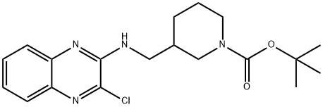 3-[[(3-氯-2-喹喔啉基)氨基]甲基]-1-哌啶甲酸叔丁酯 结构式