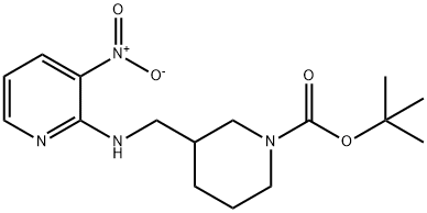 3-[[(3-硝基-2-吡啶基)氨基]甲基]-1-哌啶甲酸叔丁酯 结构式