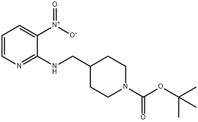 4-[[(3-硝基-2-吡啶基)氨基]甲基]-1-哌啶甲酸叔丁酯 结构式