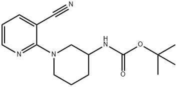 N-[1-(3-氰基-2-吡啶基)-3-哌啶基]氨基甲酸叔丁酯 结构式