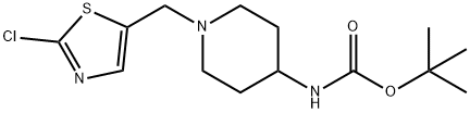 N-[1-[(2-氯-5-噻唑基)甲基]-4-哌啶基]氨基甲酸叔丁酯 结构式