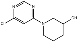 1-(6-氯-4-嘧啶基)-3-哌啶醇 结构式