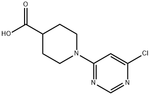 1-(6-氯-4-嘧啶基)-4-哌啶甲酸 结构式