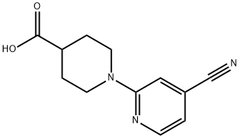 1-(4-氰基-2-吡啶基)-4-哌啶甲酸 结构式