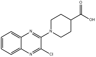 1-(3-氯-2-喹喔啉基)-4-哌啶羧酸 结构式