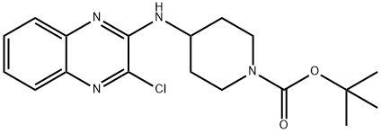 4-[(3-氯-2-喹喔啉基)氨基]-1-哌啶甲酸叔丁酯 结构式