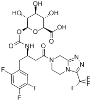 BETA-D-吡喃葡萄糖醛酸 1-[N-[(1R)-3-[5,6-二氢-3-(三氟甲基)-1,2,4-三唑并[4,3-A]吡嗪-7(8H)-基]-3-氧代-1-[(2,4,5-三氟苯基)甲基]丙基]氨基甲酸酯] 结构式
