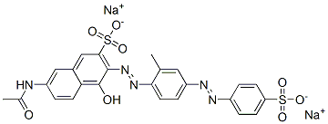 disodium 7-(acetylamino)-4-hydroxy-3-[[2-methyl-4-[(4-sulphonatophenyl)azo]phenyl]azo]naphthalene-2-sulphonate 结构式