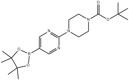 2-[4-(N-BOC)哌嗪-1-基]嘧啶-5-硼酸频哪醇酯 结构式