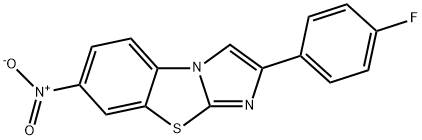 2-(4-FLUOROPHENYL)-7-NITROIMIDAZO[2,1-B]BENZOTHIAZOLE 结构式