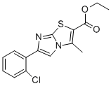 6-(2-CHLOROPHENYL)-3-METHYLIMIDAZO[2,1-B]THIAZOLE-2-CARBOXYLIC ACID ETHYL ESTER 结构式