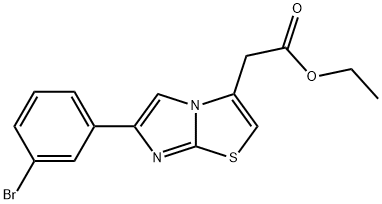 6-(3-BROMOPHENYL)IMIDAZO[2,1-B]THIAZOLE-3-ACETIC ACID ETHYL ESTER 结构式