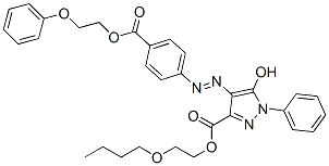 5-Hydroxy-4-[4-(2-phenoxyethoxycarbonyl)phenylazo]-1-phenyl-1H-pyrazole-3-carboxylic acid 2-butyloxyethyl ester 结构式