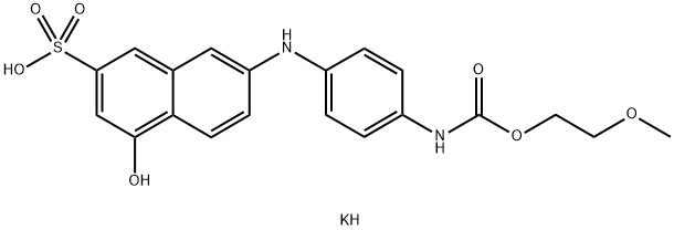 potassium 4-hydroxy-7-[[4-[[(2-methoxyethoxy)carbonyl]amino]phenyl]amino]naphthalene-2-sulphonate 结构式