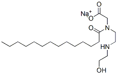 sodium N-[2-[[2-hydroxyethyl]amino]ethyl]-N-(1-oxotetradecyl)glycinate 结构式