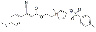 1-[2-[[beta-cyano-4-(dimethylamino)cinnamoyl]oxy]ethyl]-1-methyl-1H-imidazolium toluene-p-sulphonate 结构式