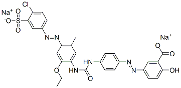 disodium 5-[[4-[[[[4-[(4-chloro-3-sulphonatophenyl)azo]-2-ethoxy-5-tolyl]amino]carbonyl]amino]phenyl]azo]salicylate  结构式