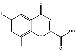 6,8-diiodo-4-oxo-4H-1-benzopyran-2-carboxylic acid 结构式