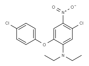 N1,N1-DIETHYL-5-CHLORO-2-(4-CHLOROPHENOXY)-4-NITROANILINE 结构式