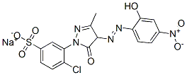 sodium 4-chloro-3-[4,5-dihydro-4-[(2-hydroxy-4-nitrophenyl)azo]-3-methyl-5-oxo-1H-pyrazol-1-yl]benzenesulphonate 结构式