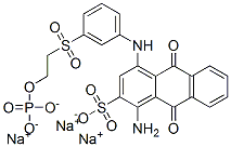 1-amino-9,10-dihydro-9,10-dioxo-4-[3-[[2-(phosphonooxy)ethyl]sulphonyl]anilino]anthracene-2-sulphonic acid, sodium salt  结构式