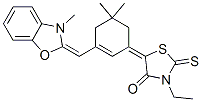 5-[5,5-dimethyl-3-[(3-methyl-(3H)-benzoxazol-2-ylidene)methyl]cyclohex-2-en-1-ylidene]-3-ethyl-2-thioxothiazolidin-4-one  结构式