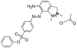 6-amino-1,2-dimethyl-7-[[4-(phenoxysulphonyl)phenyl]azo]-1H-indazolium acetate  结构式