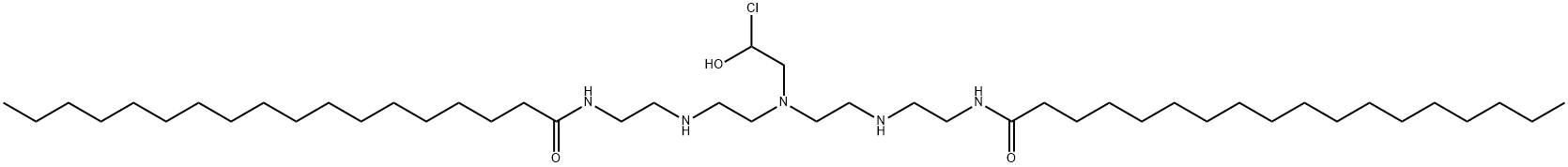 N,N'-[[(2-chloro-2-hydroxyethyl)imino]bis(ethane-1,2-diyliminoethane-1,2-diyl)]distearamide 结构式