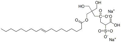 disodium 4-[2,2-bis(hydroxymethyl)-3-[(1-oxooctadec-9-enyl)oxy]propyl] 2-sulphonatosuccinate 结构式