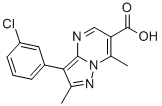 3-(3-CHLOROPHENYL)-2,7-DIMETHYL-PYRAZOLO[1,5-A]PYRIMIDINE-6-CARBOXYLIC ACID 结构式