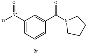 1-(3-溴-5-硝基苯甲酰)吡咯啉 结构式