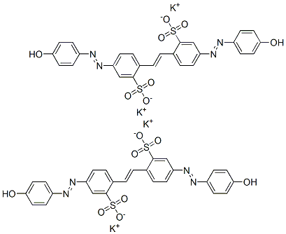 tetrapotassium 4,4'-bis[(4-hydroxyphenyl)azo]stilbene-2,2'-disulphonate 结构式