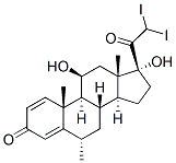 11beta,17-dihydroxy-21,21-diiodo-6alpha-methylpregna-1,4-diene-3,20-dione 结构式