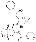 [3aR-[3aalpha,4alpha(S*),5beta,6aalpha]]-4-[2-bromo-5-cyclohexyl-5-oxo-3-[(trimethylsilyl)oxy]-1-pentenyl]hexahydro-2H-cyclopenta[b]-5-furyl benzoate  结构式