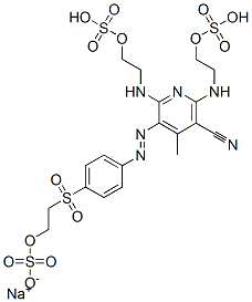 4-methyl-2,6-bis[[2-(sulphooxy)ethyl]amino]-5-[[4-[[2-(sulphooxy)ethyl]sulphonyl]phenyl]azo]nicotinonitrile, sodium salt  结构式