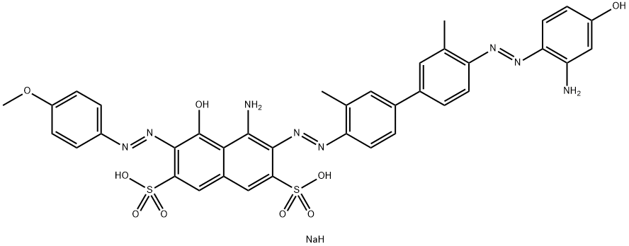 disodium 4-amino-3-[[4'-[(2-amino-4-hydroxyphenyl)azo]-3,3'-dimethyl[1,1'-biphenyl]-4-yl]azo]-5-hydroxy-6-[(4-methoxyphenyl)azo]naphthalene-2,7-disulphonate 结构式