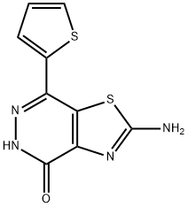 2-AMINO-7-(2-THIENYL)[1,3]THIAZOLO[4,5-D]PYRIDAZIN-4(5H)-ONE 结构式