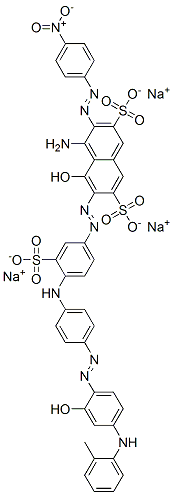 4-amino-5-hydroxy-6-[[4-[[4-[[2-hydroxy-4-[(o-tolyl)amino]phenyl]azo]phenyl]amino]-3-sulphophenyl]azo]-3-[(4-nitrophenyl)azo]naphthalene-2,7-disulphonic acid, sodium salt 结构式