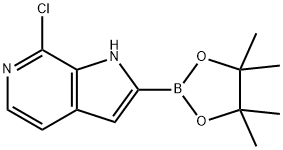 7-氯-2-(4,4,5,5-四甲基-1,3,2-二噁硼烷-2-基)-1H-吡咯并[2,3-C]吡啶 结构式