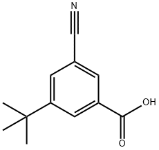 3-(叔丁基)-5-氰基苯甲酸 结构式