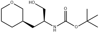 tert-butyl (S)-1-hydroxy-3-((S)-tetrahydro-2H-pyran-3-yl)propan-2-ylcarbamate 结构式