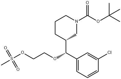 3-[(3-CHLORO-PHENYL)-(2-METHANESULFONYLOXY-ETHOXY)-METHYL]-PIPERIDINE-1-CARBOXYLIC ACID TERT-BUTYL ESTER 结构式