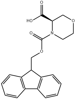 (3R)-3,4-吗啉二羧酸 4-(9H-芴-9-甲基)酯 结构式