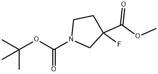 1-(叔丁基)3-甲基3-氟吡咯烷-1,3-二羧酸酯 结构式