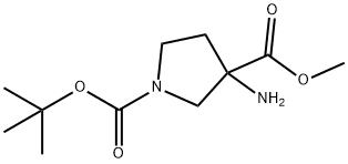 1-tert-butyl 3-Methyl 3-aMinopyrrolidine-1,3-dicarboxylate 结构式