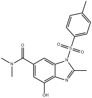 4-羟基-N,N,2-三甲基-1-对甲苯磺酰基-1H-苯并[D]咪唑-6-甲酰胺 结构式