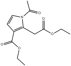 2-((乙氧羰基)-甲基)-1-乙酰基-1H-吡咯-3-羧酸乙酯 结构式